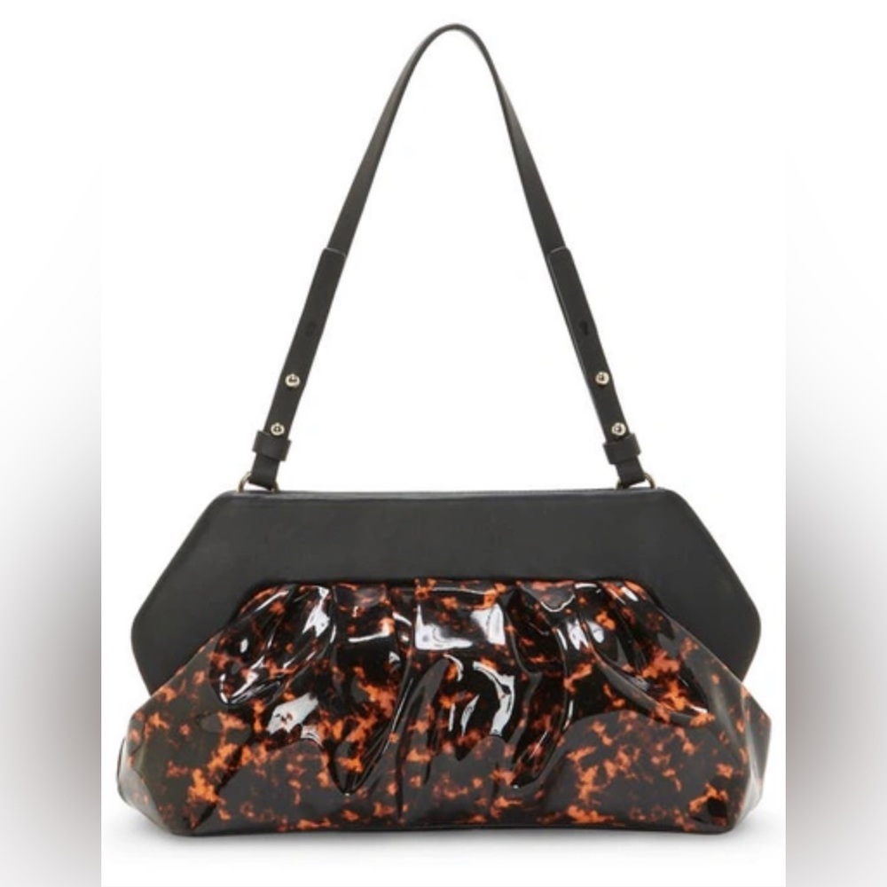 ✨ Vince Camuto ✨ AMARI Leather Clutch in TORTOISE 😍 (with Dust bag) - Picture 3 of 6